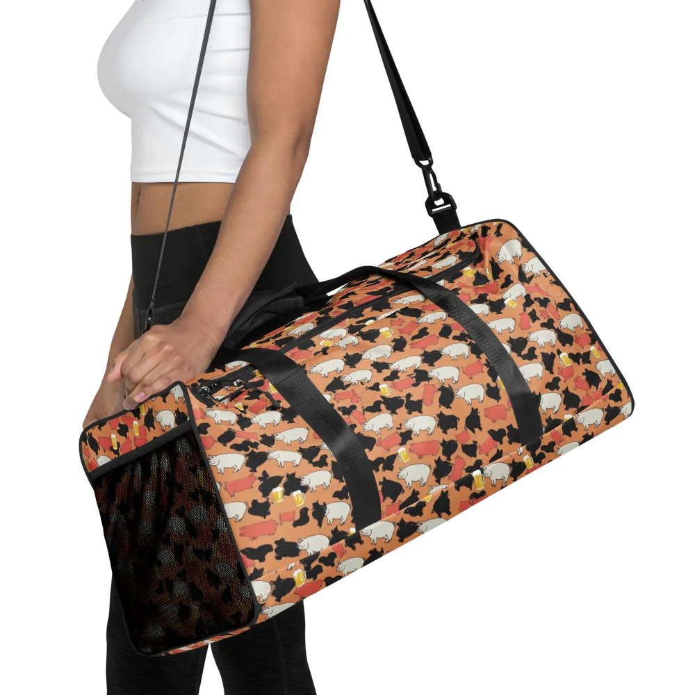Porcine Party on Duffle Bag — Front