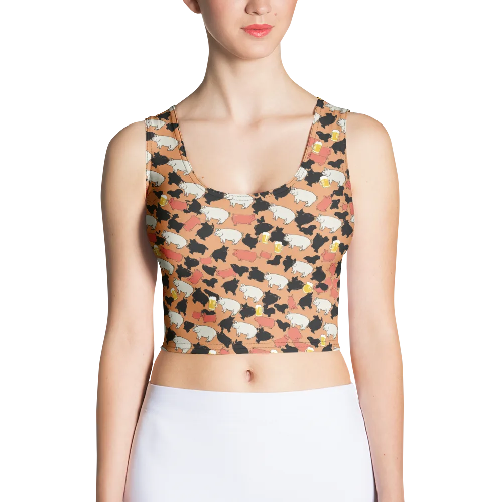 Porcine Party on Crop Top — Front