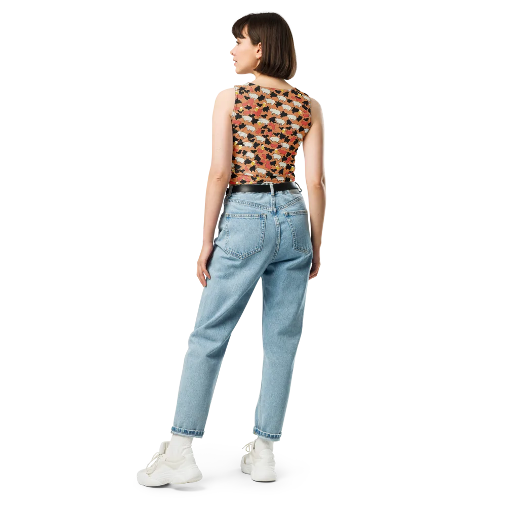 Porcine Party on Crop Top — Back