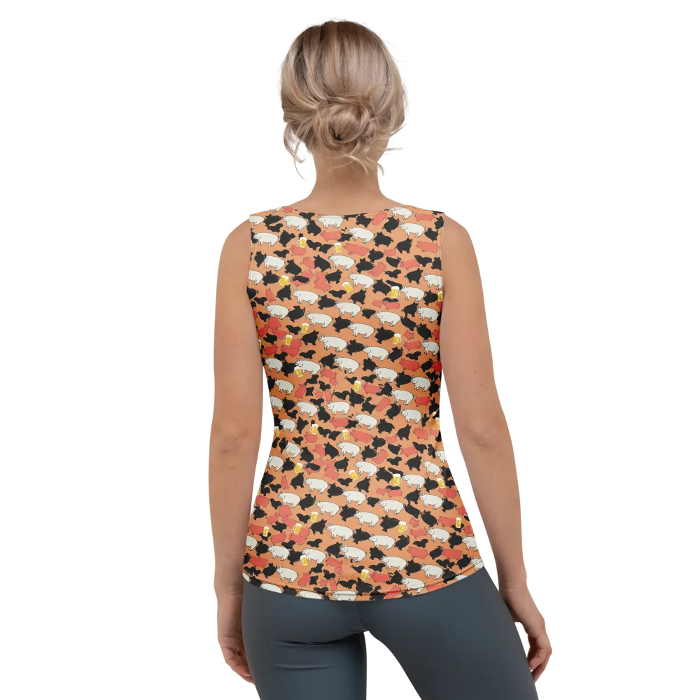 Porcine Party on Women's Tank Top — Back