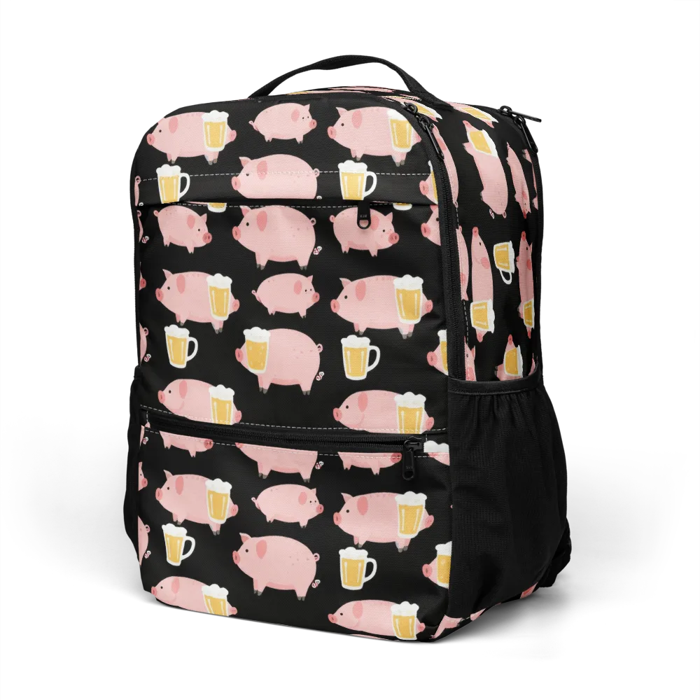 Boozy Barnyard on Utility Backpack — Left Front