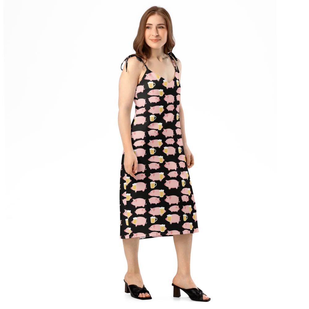 Boozy Barnyard on Slip Dress — Right Front