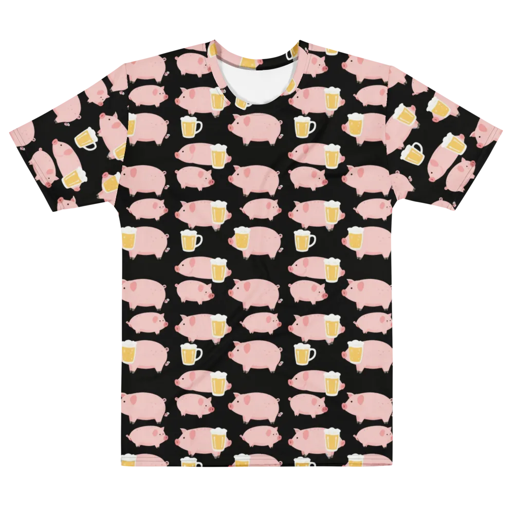 Boozy Barnyard on Men's Cotton Crew Neck T-Shirt — Front