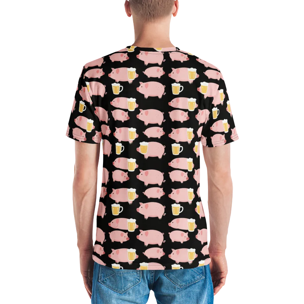 Boozy Barnyard on Men's Crew Neck T-Shirt — Back