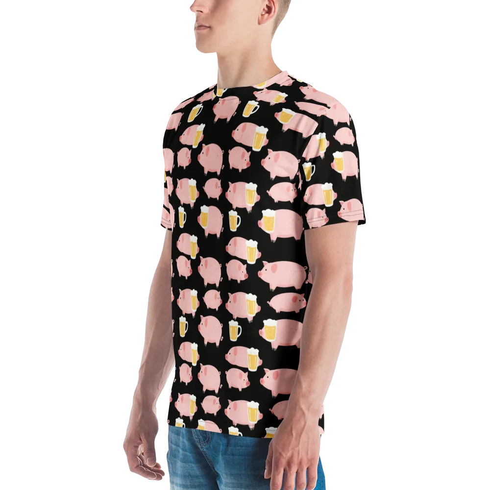 Boozy Barnyard on Men's Crew Neck T-Shirt — Left