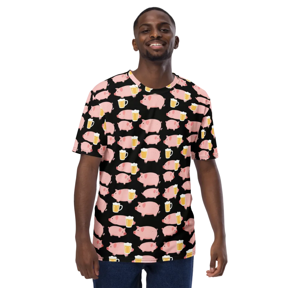 Boozy Barnyard on Men's Crew Neck T-Shirt — Front