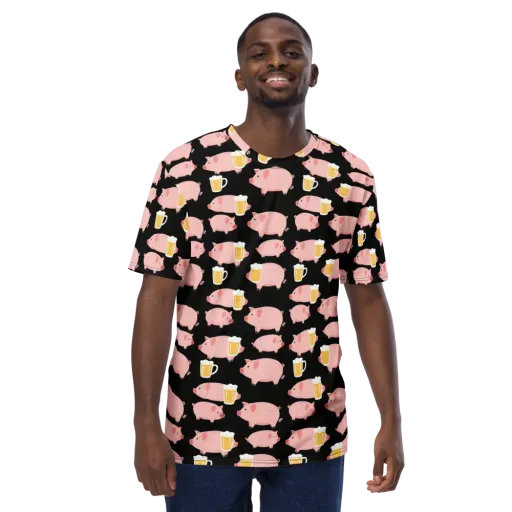 Boozy Barnyard on a Men's Crew Neck T-Shirt