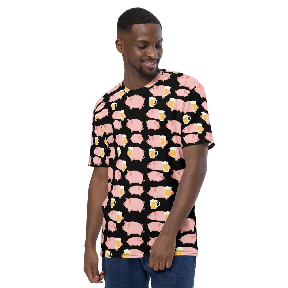 Boozy Barnyard on Men's Crew Neck T-Shirt — Left