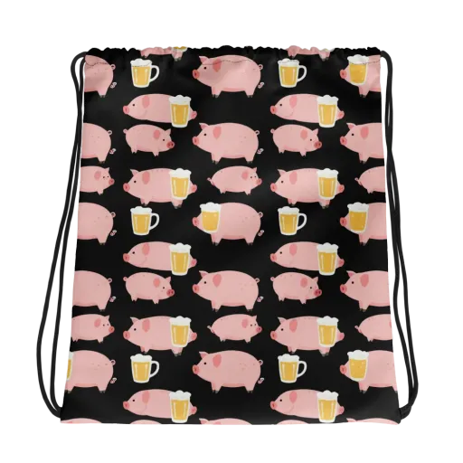 Boozy Barnyard on a Drawstring Bag