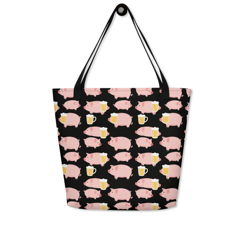 Boozy Barnyard on Large Tote Bag W/ Pocket — Front