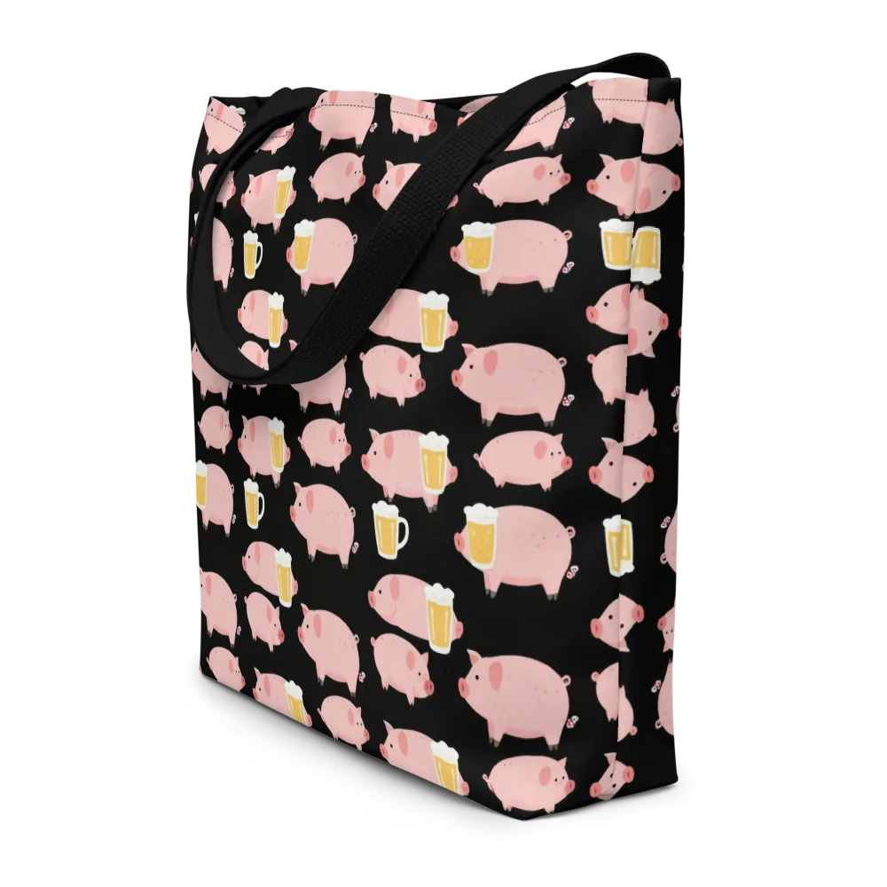 Boozy Barnyard on Large Tote Bag W/ Pocket — Front