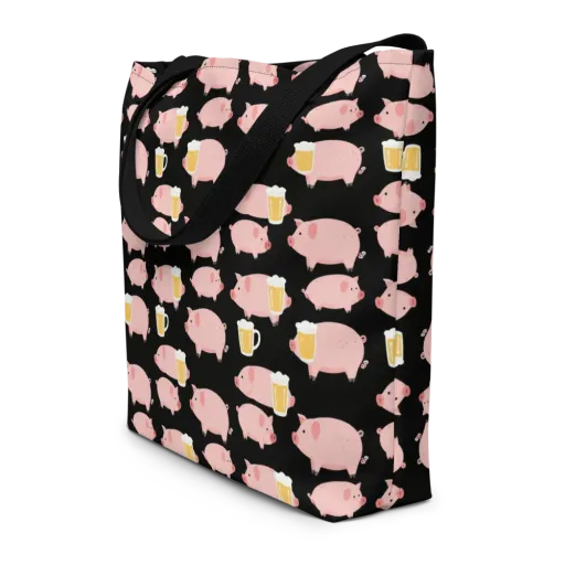 Boozy Barnyard on a Large Tote Bag W/ Pocket