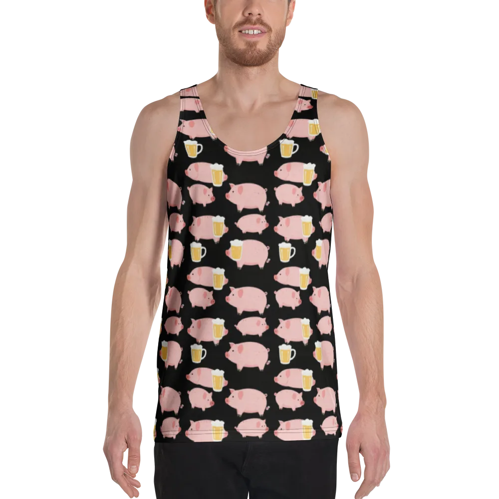 Boozy Barnyard on Men's Tank Top — Front