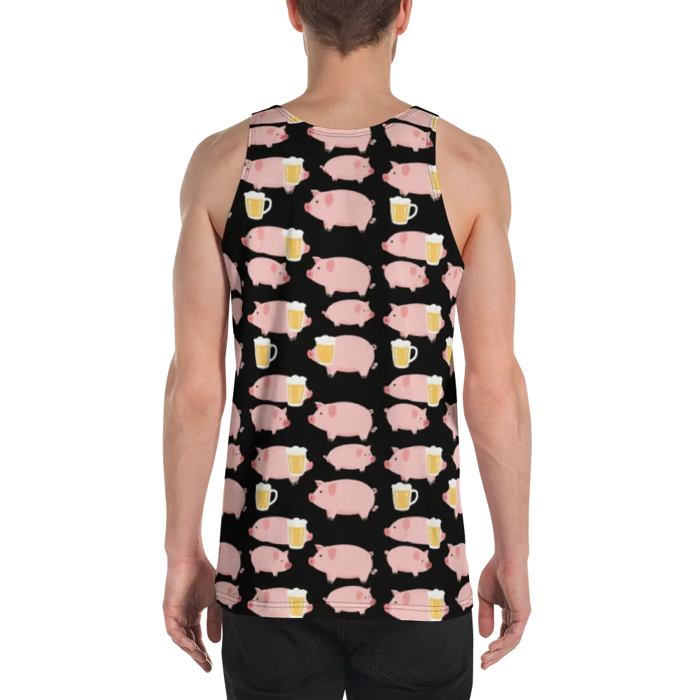 Boozy Barnyard on Men's Tank Top — Back