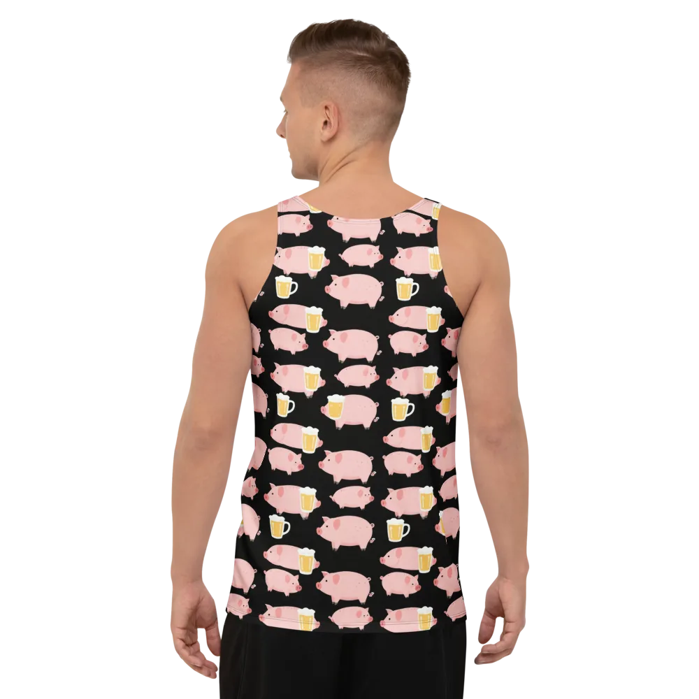 Boozy Barnyard on Men's Tank Top — Back