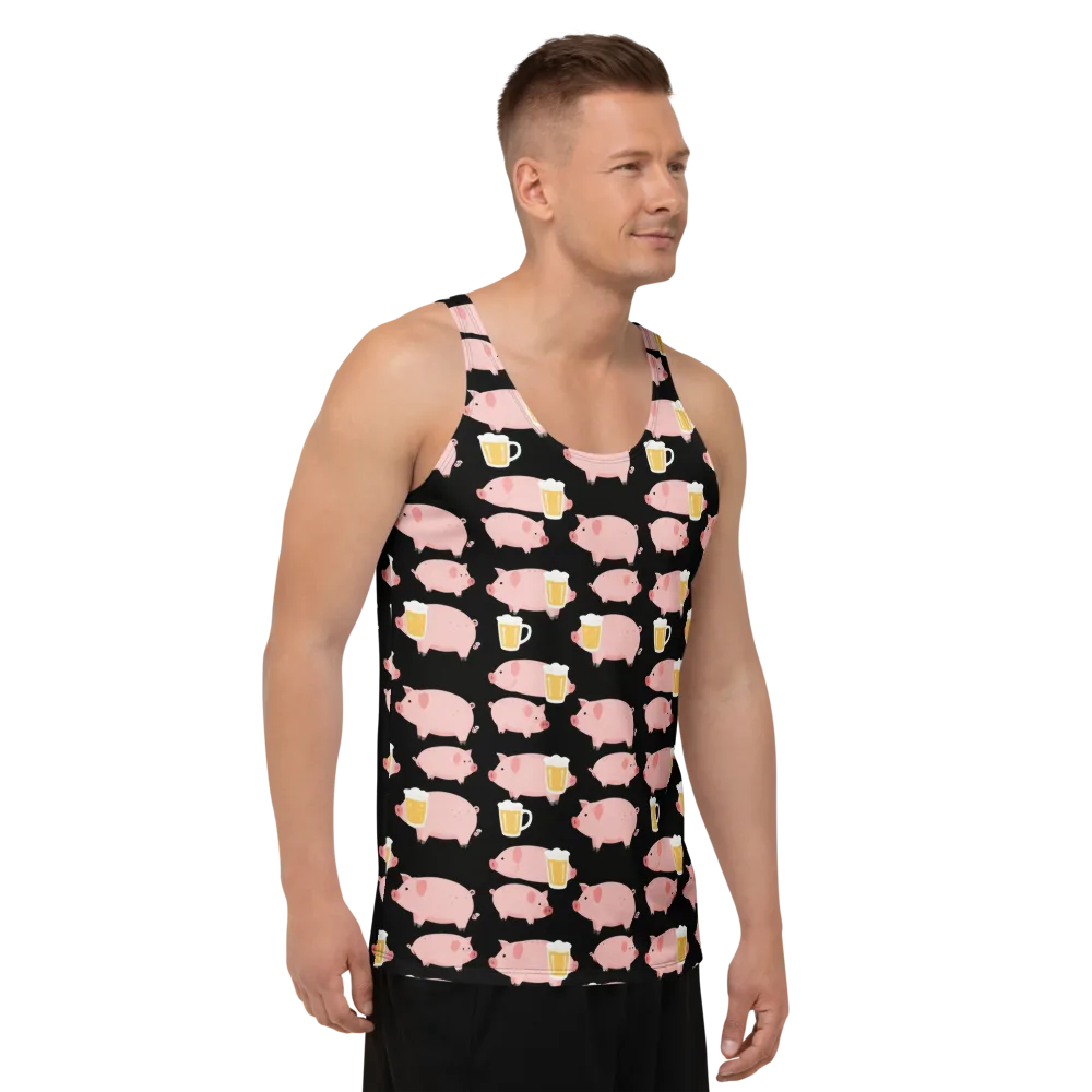 Boozy Barnyard on Men's Tank Top — Right Front