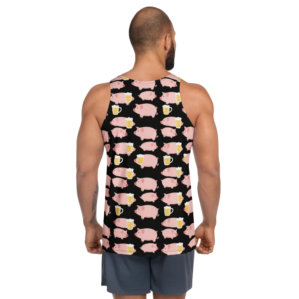 Boozy Barnyard on Men's Tank Top — Back