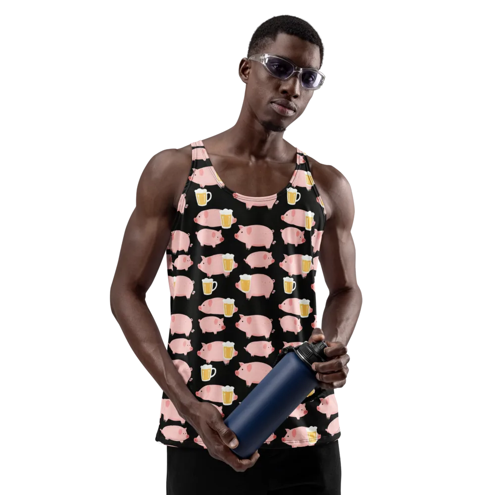 Boozy Barnyard on Men's Tank Top — Front