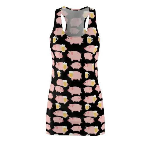 Boozy Barnyard on a Racerback Dress
