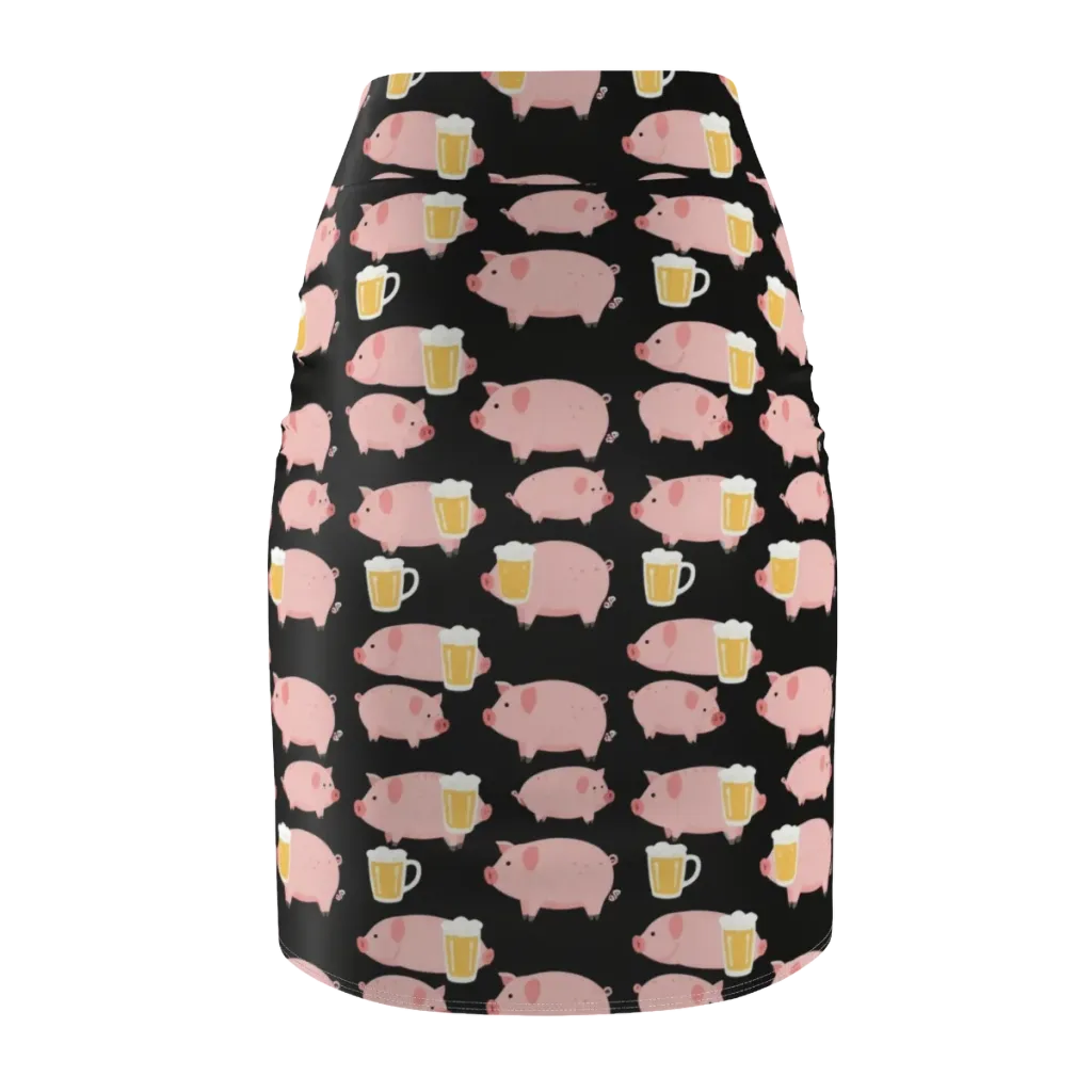 Boozy Barnyard on Pencil Skirt — Back