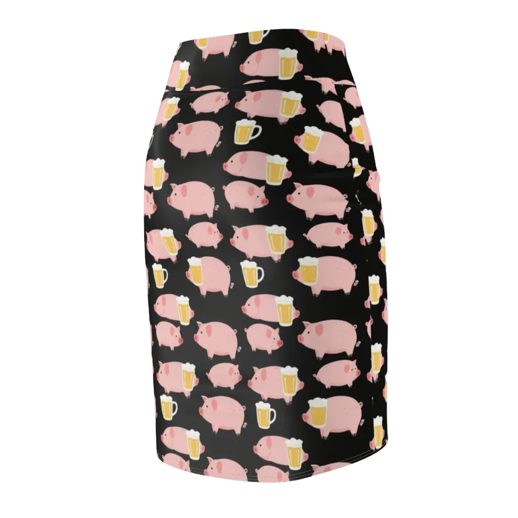 Boozy Barnyard on Pencil Skirt — Back Side