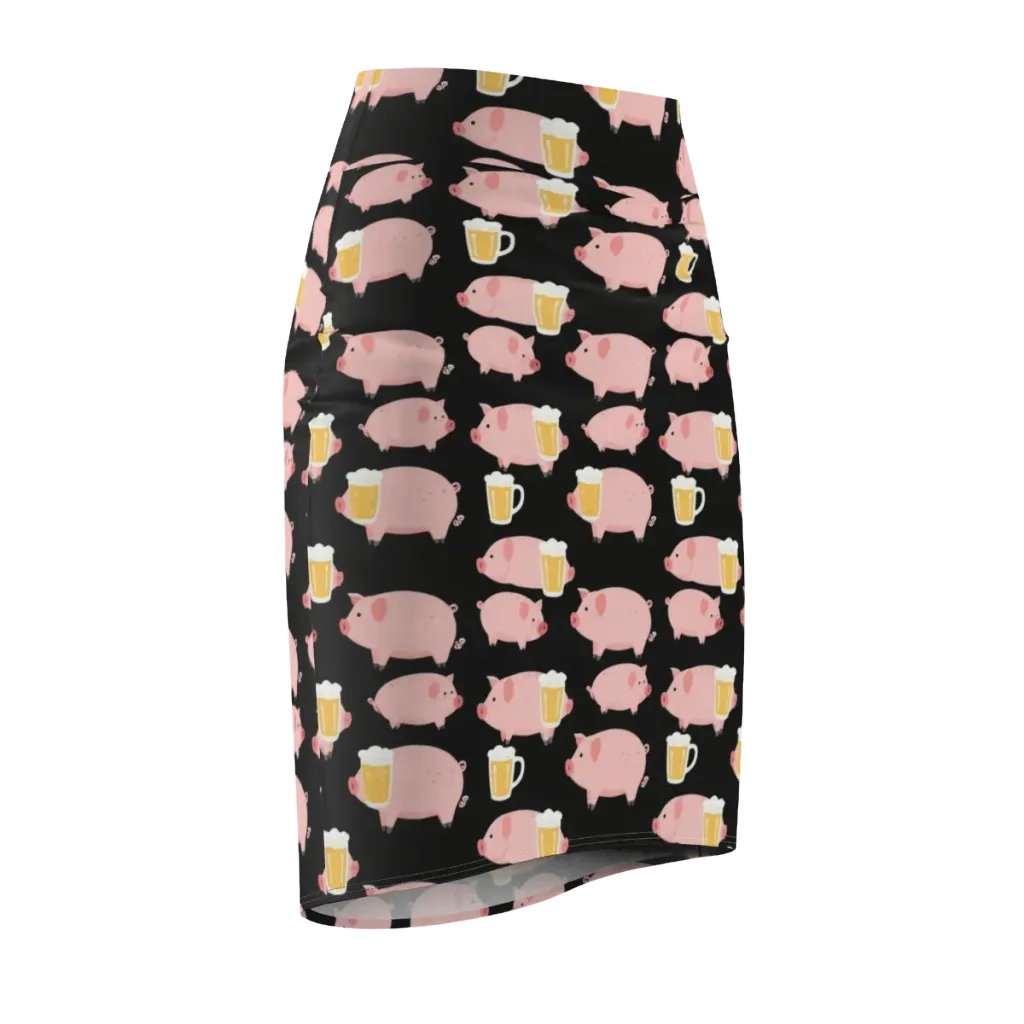 Boozy Barnyard on Pencil Skirt — Front Side