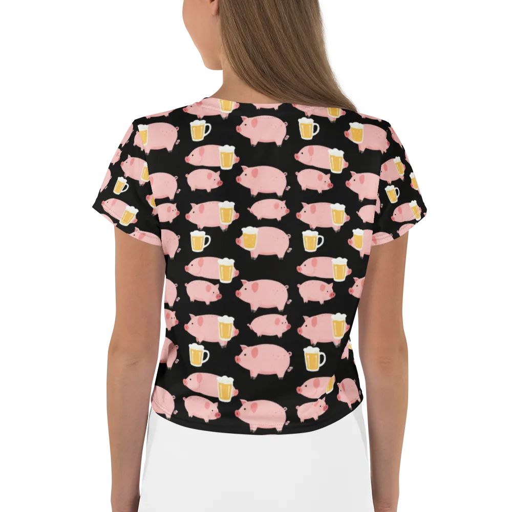 Boozy Barnyard on Crop Tee — Back