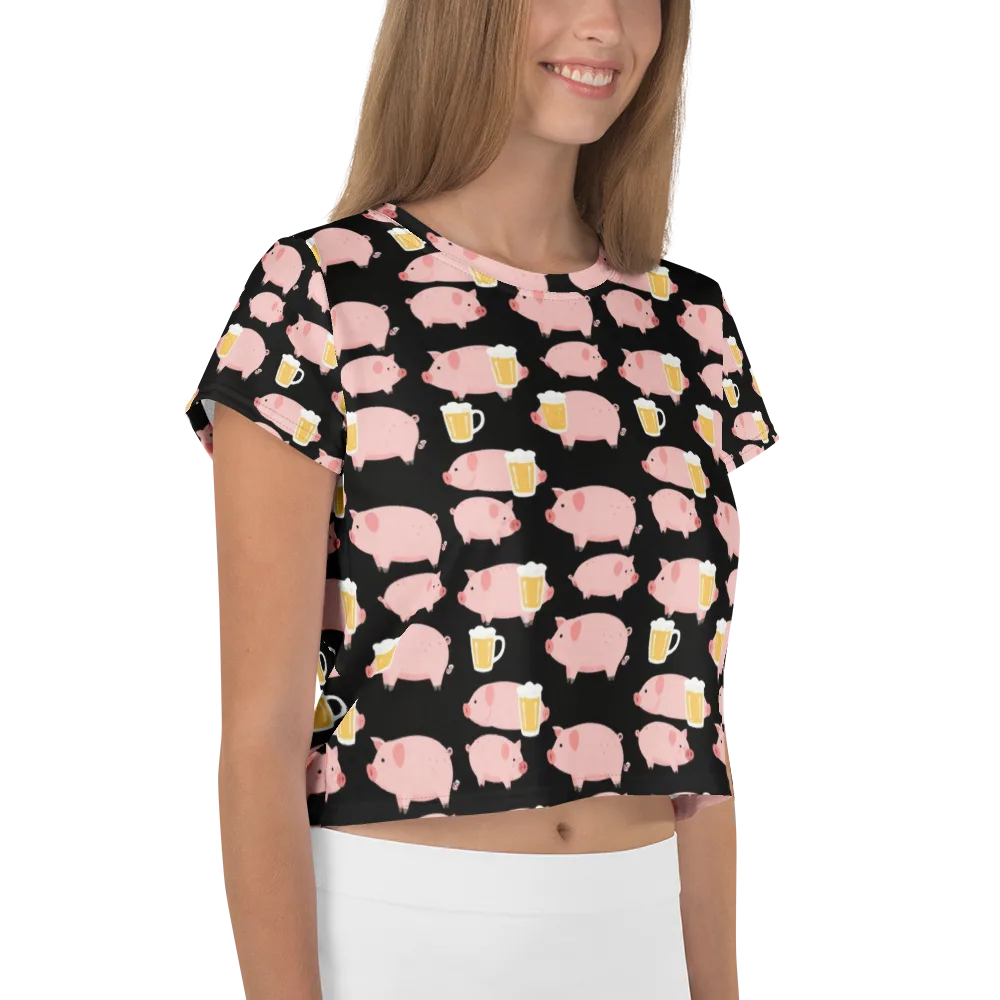 Boozy Barnyard on Crop Tee — Right