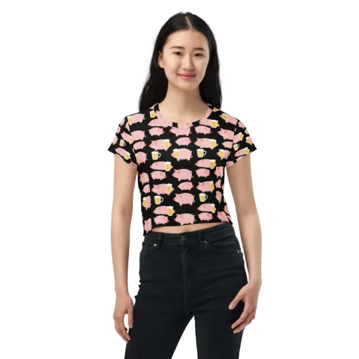 Boozy Barnyard on a Crop Tee