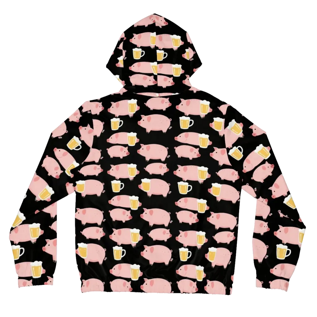 Boozy Barnyard on Women's Full-Zip Hoodie — Back