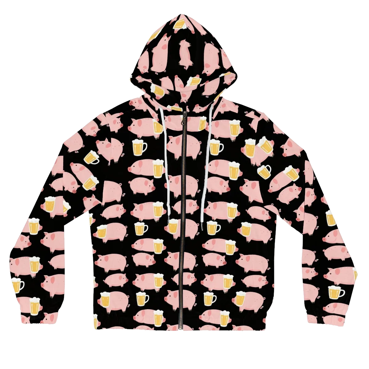 Boozy Barnyard on Women's Full-Zip Hoodie — Front