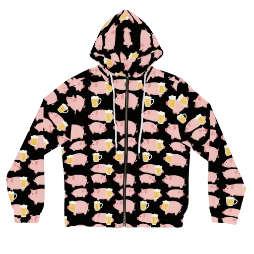 Boozy Barnyard on a Women's Full-Zip Hoodie