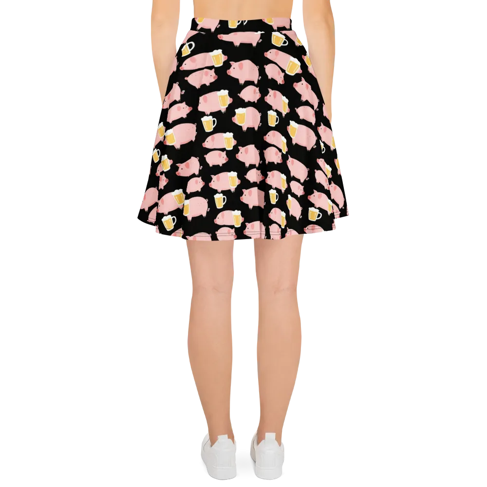 Boozy Barnyard on Skater Skirt — Back