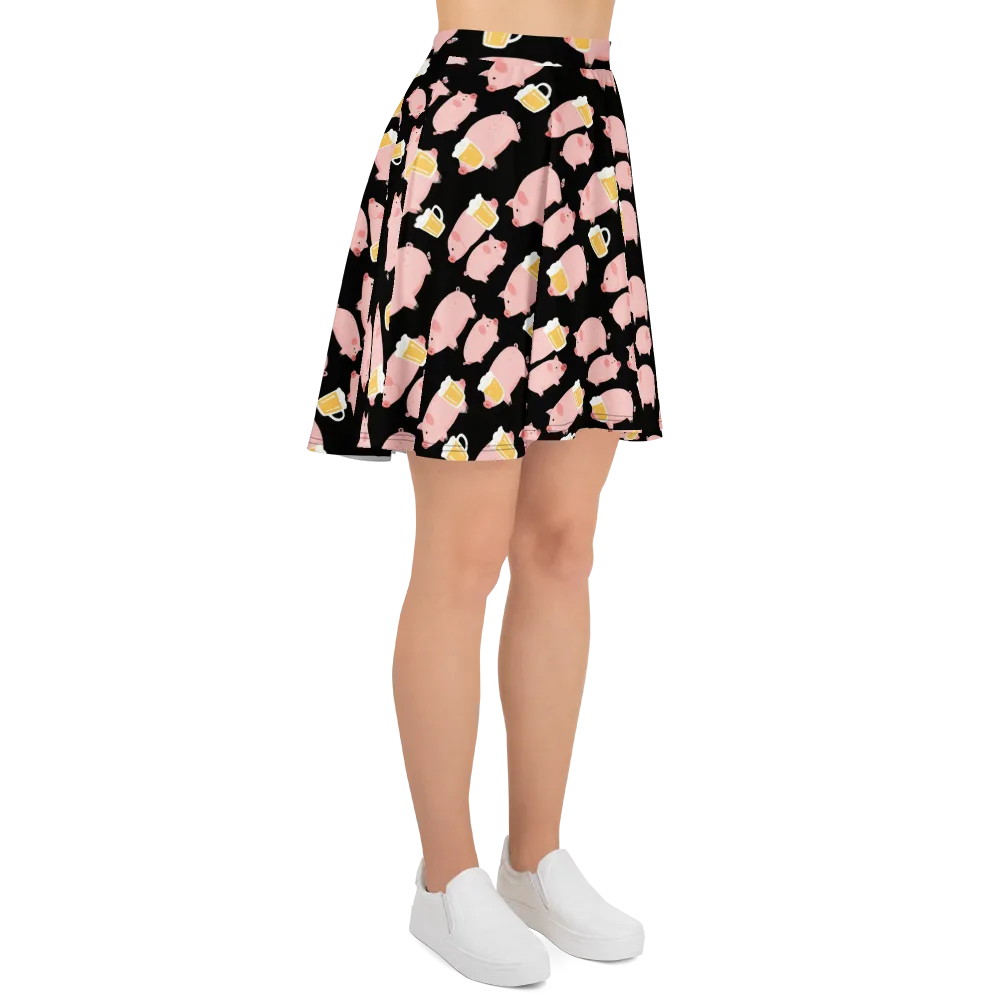 Boozy Barnyard on Skater Skirt — Right