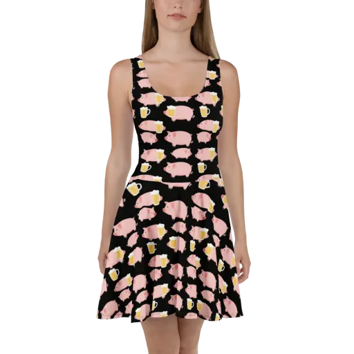 Boozy Barnyard on a Skater Dress