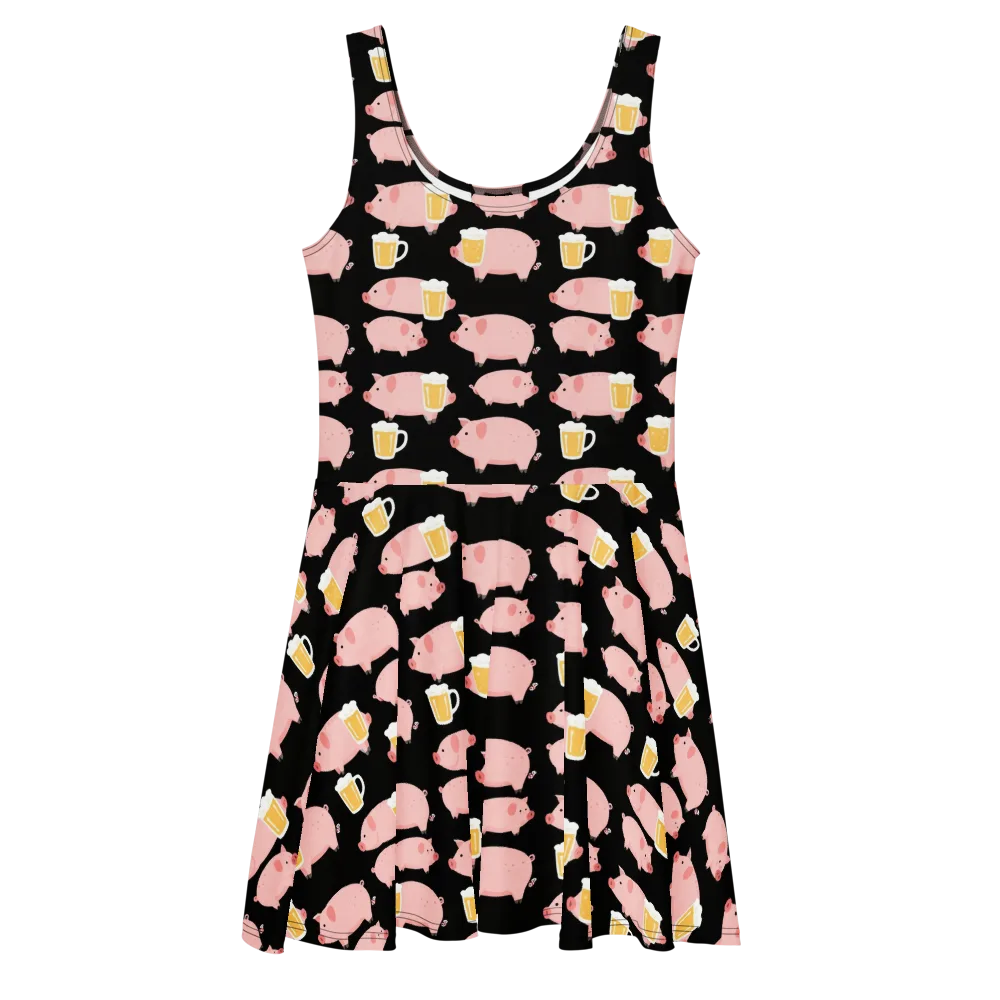 Boozy Barnyard on Skater Dress — Front