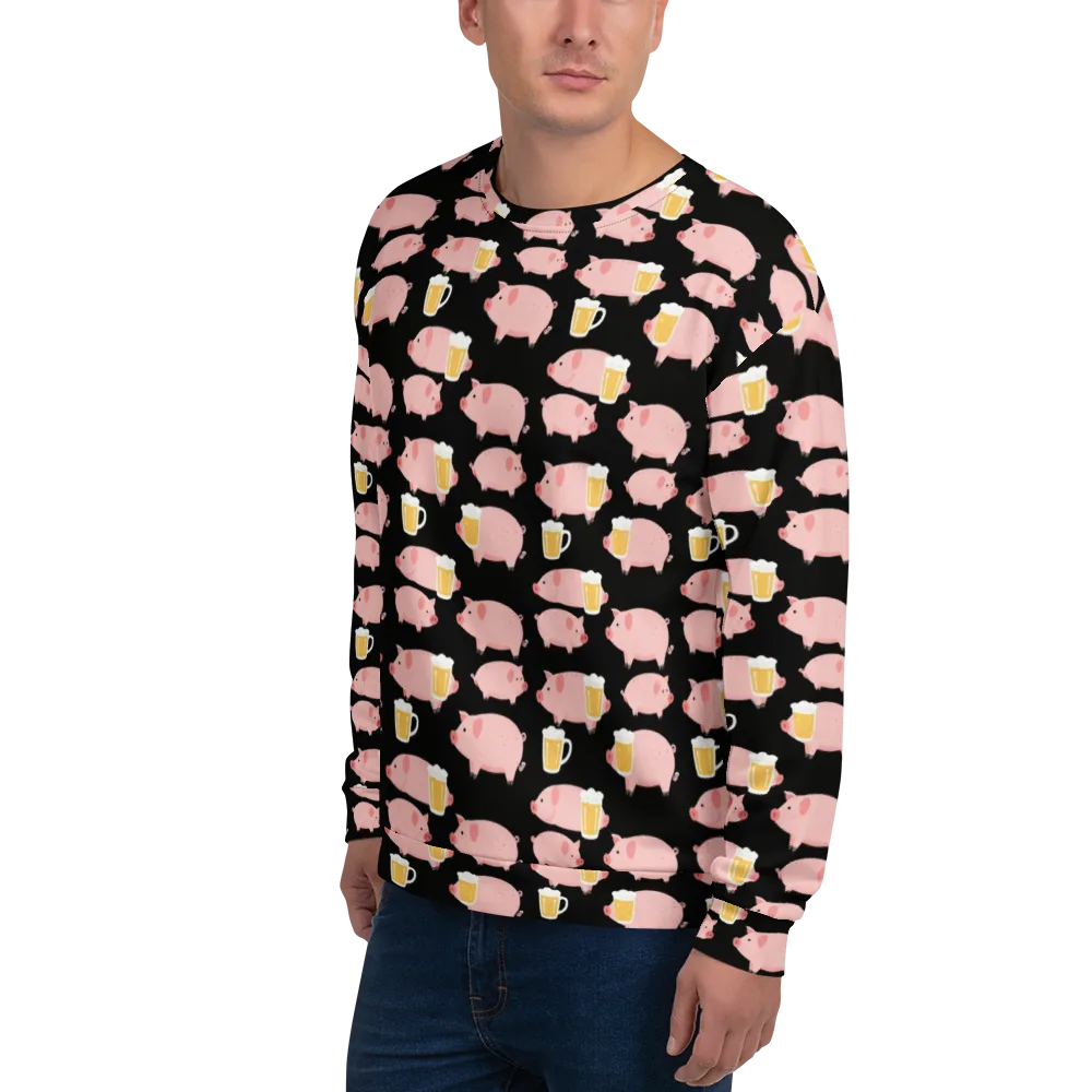 Boozy Barnyard on Sweatshirt — Left Front