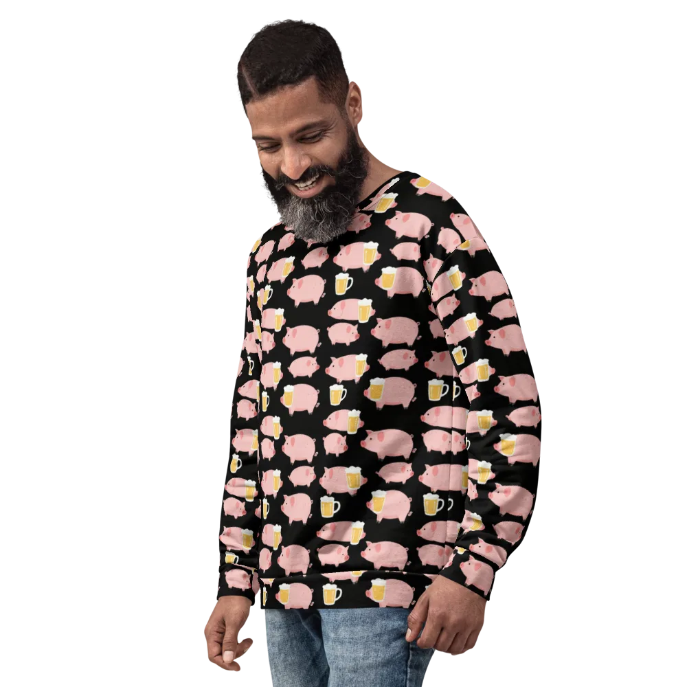 Boozy Barnyard on Sweatshirt — Left Front