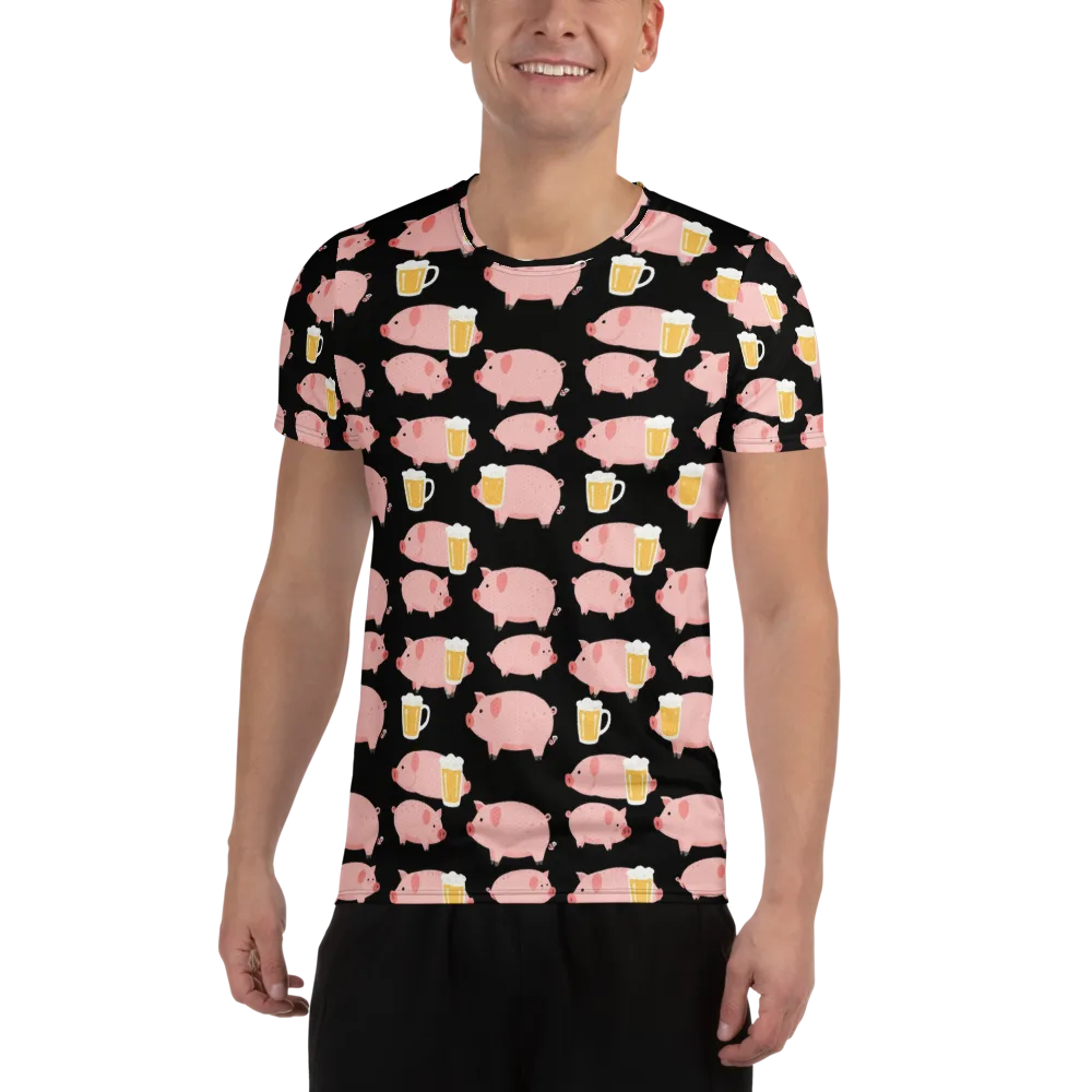 Boozy Barnyard on Men's Athletic T-Shirt — Front