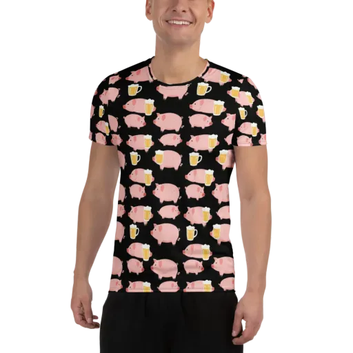 Boozy Barnyard on a Men's Athletic T-Shirt