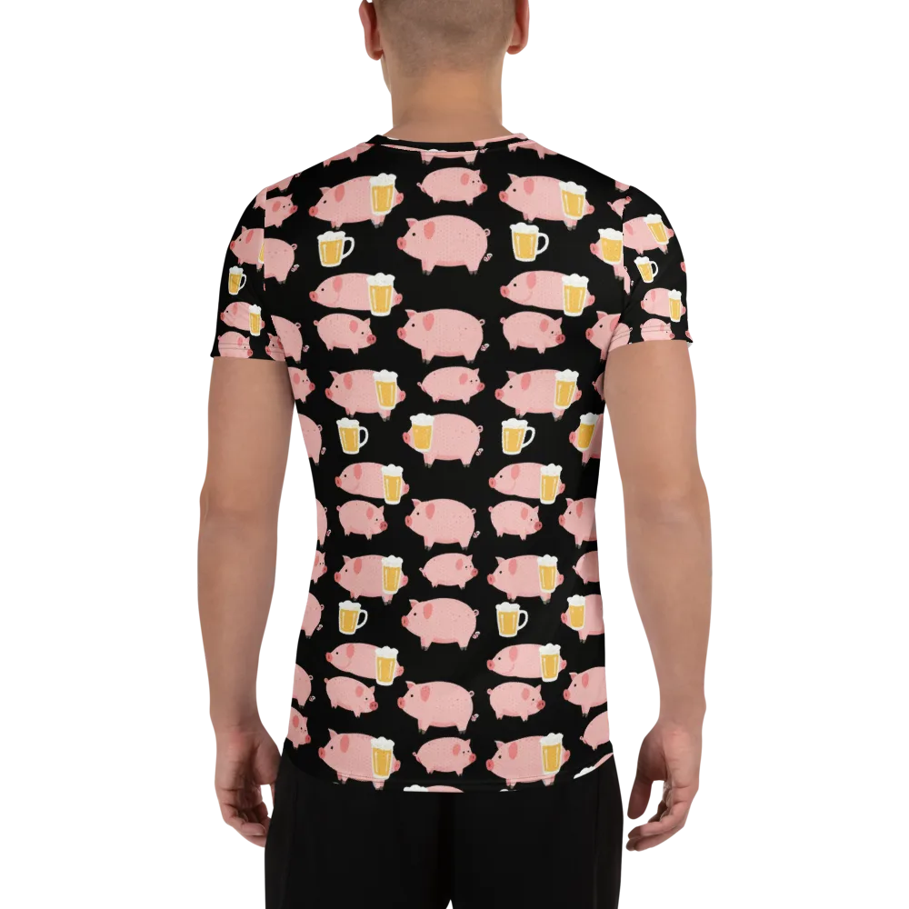 Boozy Barnyard on Men's Athletic T-Shirt — Back