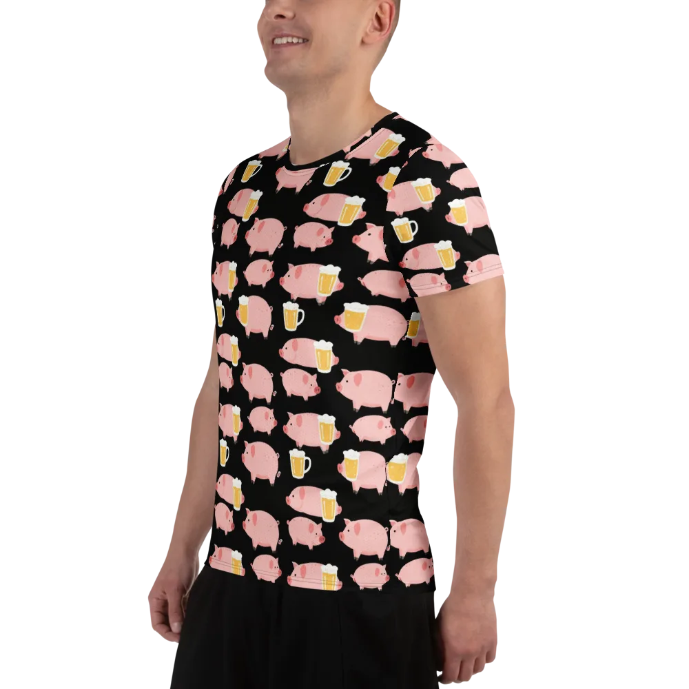 Boozy Barnyard on Men's Athletic T-Shirt — Left