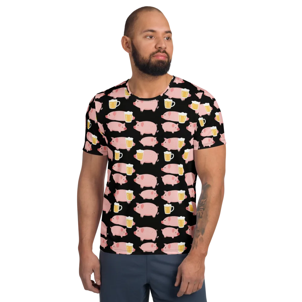 Boozy Barnyard on Men's Athletic T-Shirt — Front