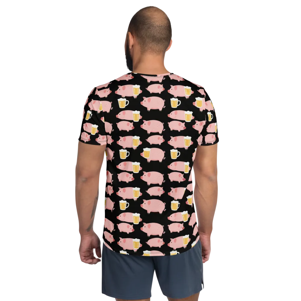 Boozy Barnyard on Men's Athletic T-Shirt — Back