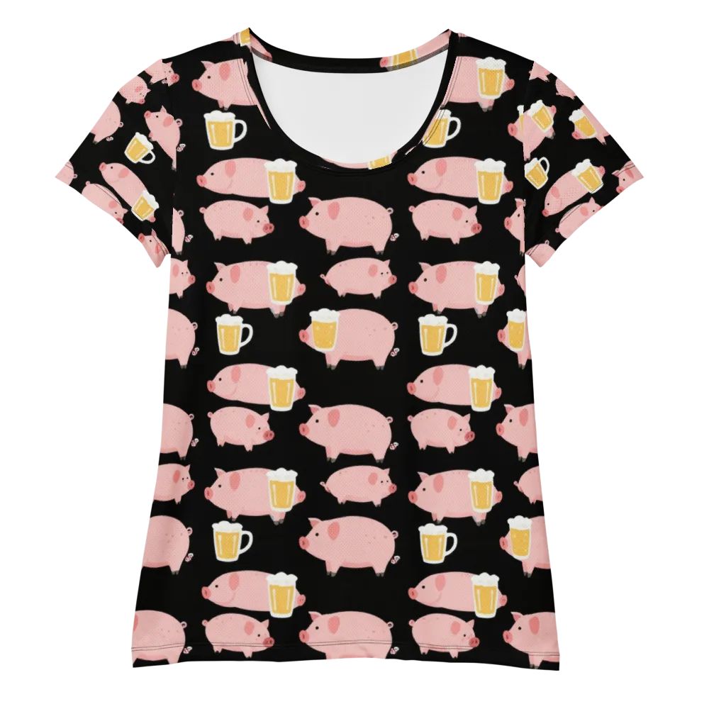 Boozy Barnyard on Women's Athletic T-Shirt — Front