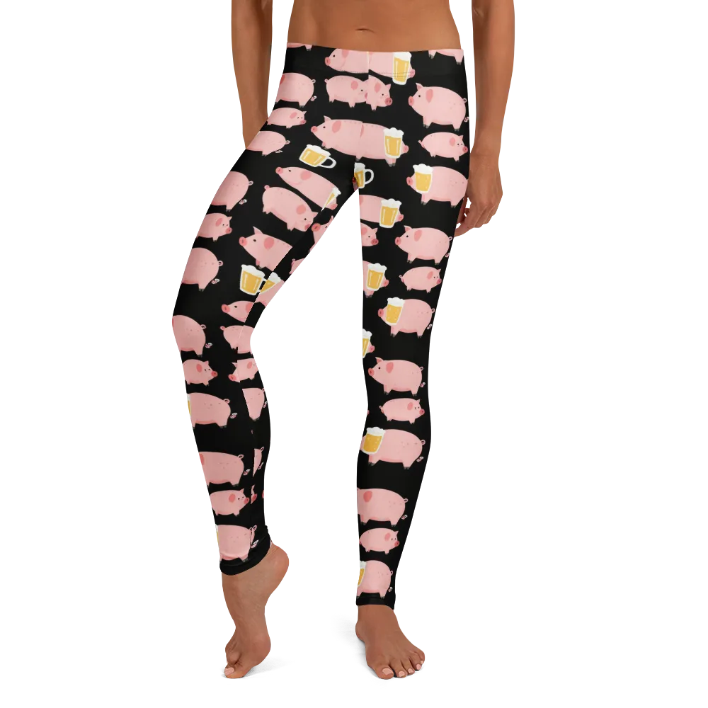 Boozy Barnyard on Leggings — Front