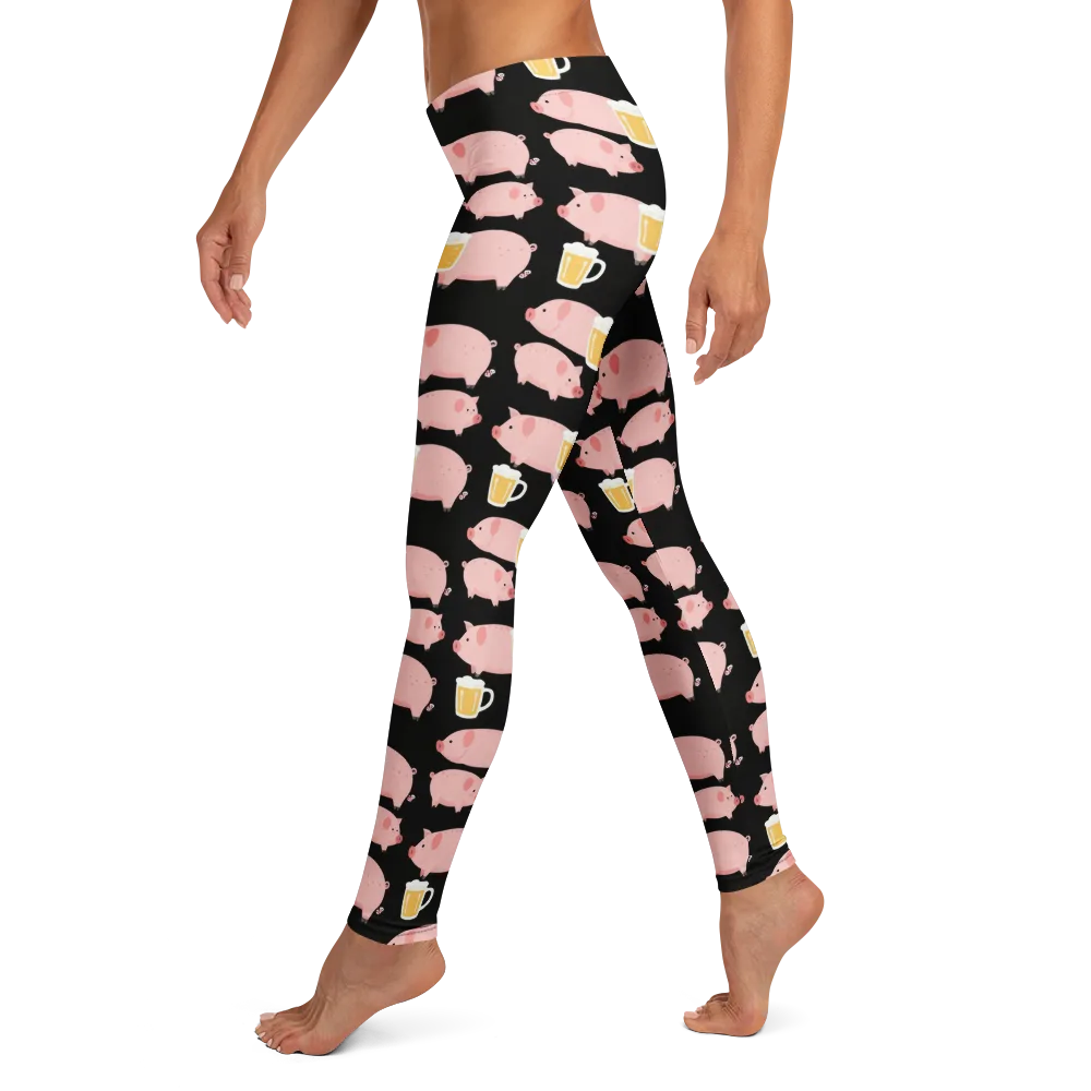 Boozy Barnyard on Leggings — Left