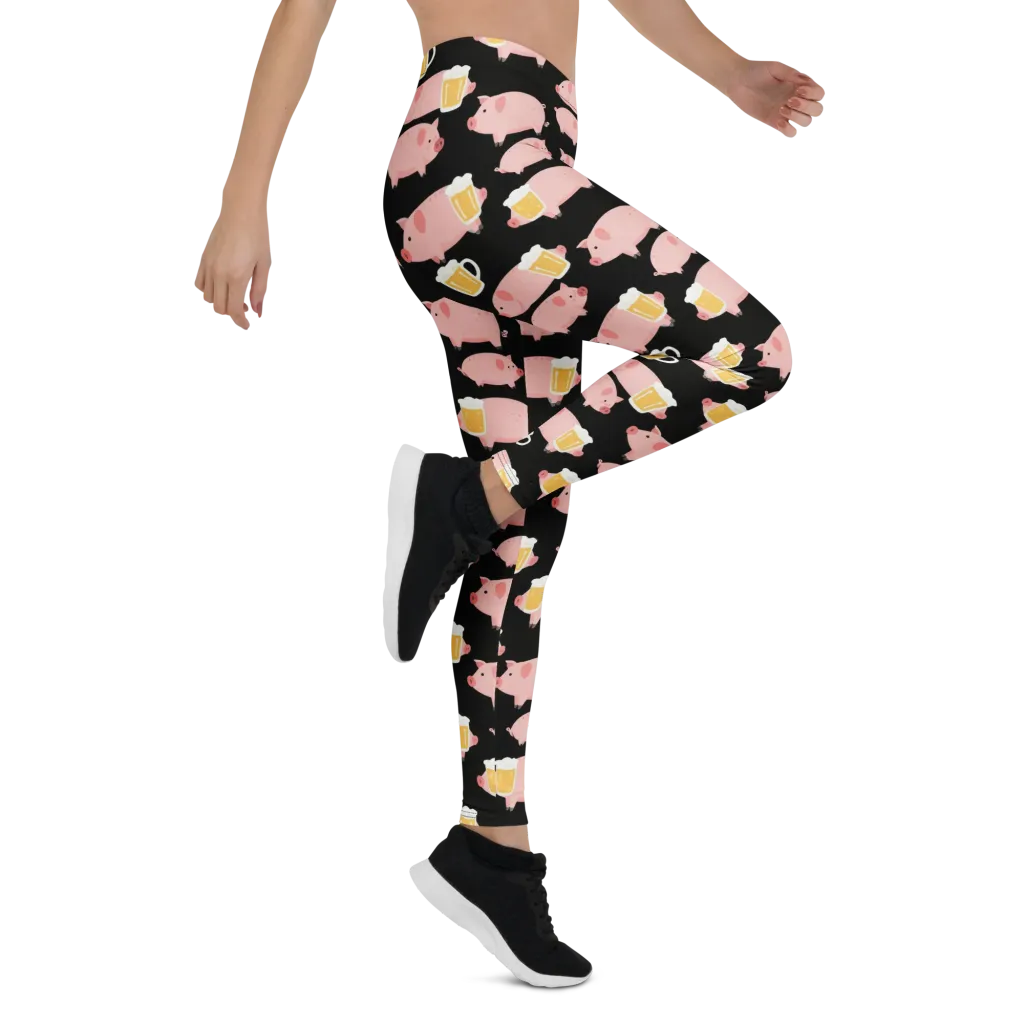 Boozy Barnyard on Leggings — Right