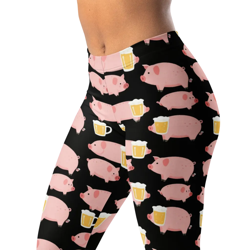 Boozy Barnyard on Leggings — Left Front