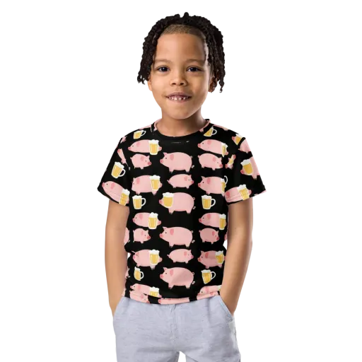 Boozy Barnyard on a Kids Crew Neck T-Shirt